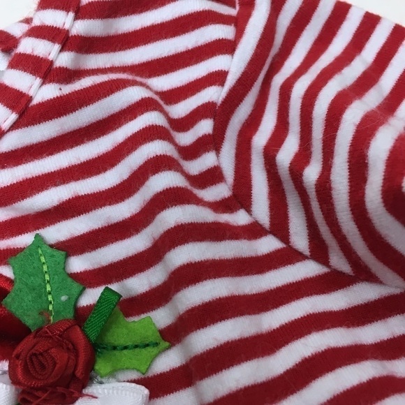 RARE EDITIONS Santa Dress Ruffle Tutu Stripe Christmas Holiday Appliqué Size 18M - Picture 7 of 10